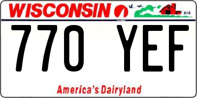 WI license plate 770YEF