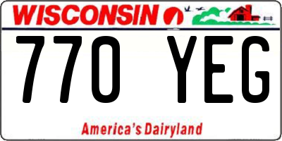WI license plate 770YEG