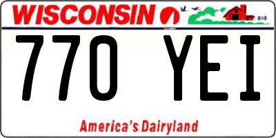 WI license plate 770YEI