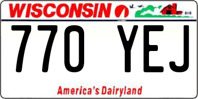 WI license plate 770YEJ