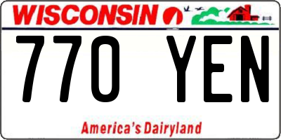 WI license plate 770YEN