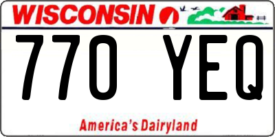 WI license plate 770YEQ