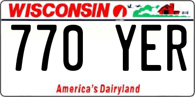 WI license plate 770YER