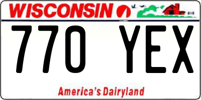 WI license plate 770YEX