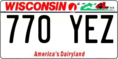 WI license plate 770YEZ