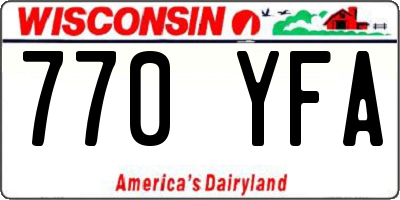 WI license plate 770YFA