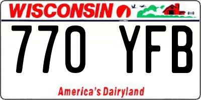 WI license plate 770YFB