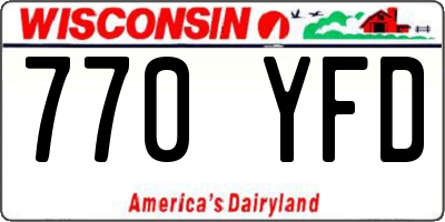 WI license plate 770YFD