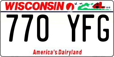 WI license plate 770YFG