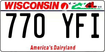 WI license plate 770YFI