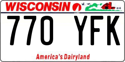 WI license plate 770YFK