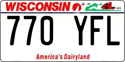 WI license plate 770YFL