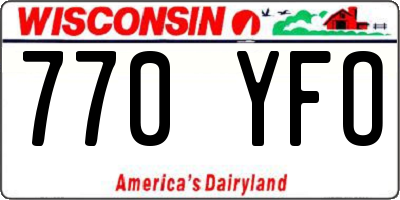 WI license plate 770YFO