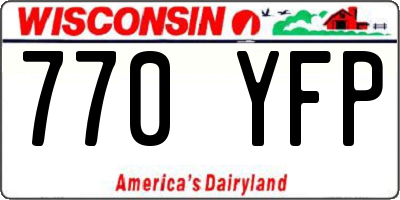 WI license plate 770YFP