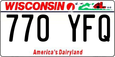 WI license plate 770YFQ