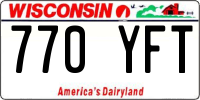 WI license plate 770YFT