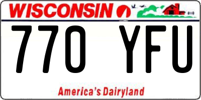 WI license plate 770YFU