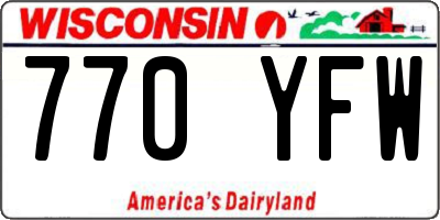 WI license plate 770YFW