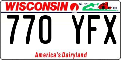 WI license plate 770YFX