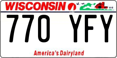 WI license plate 770YFY