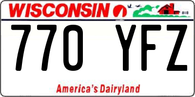 WI license plate 770YFZ