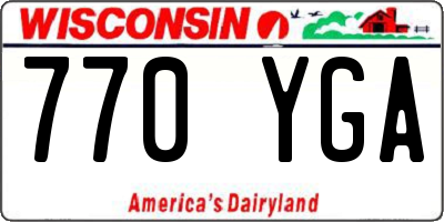 WI license plate 770YGA