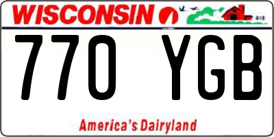 WI license plate 770YGB