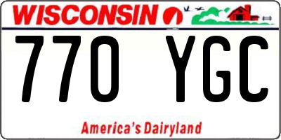 WI license plate 770YGC