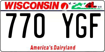 WI license plate 770YGF