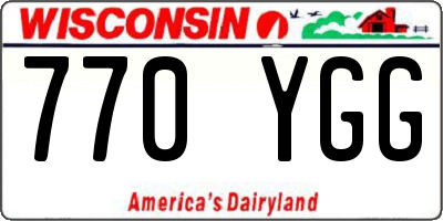 WI license plate 770YGG