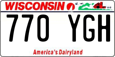 WI license plate 770YGH