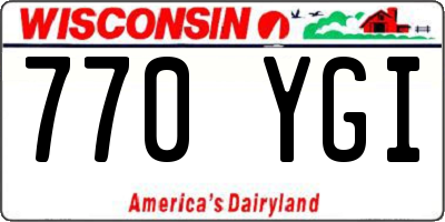WI license plate 770YGI