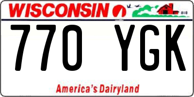 WI license plate 770YGK