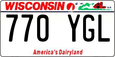 WI license plate 770YGL