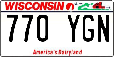 WI license plate 770YGN