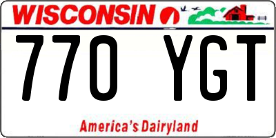 WI license plate 770YGT