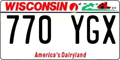 WI license plate 770YGX