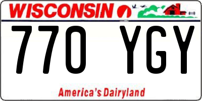 WI license plate 770YGY