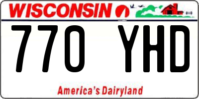 WI license plate 770YHD