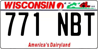 WI license plate 771NBT
