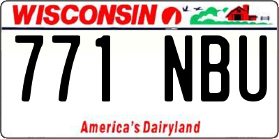 WI license plate 771NBU