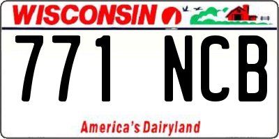 WI license plate 771NCB