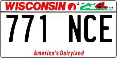 WI license plate 771NCE