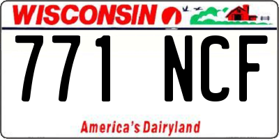 WI license plate 771NCF