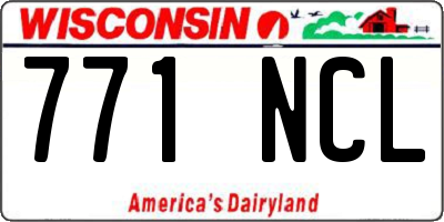 WI license plate 771NCL