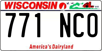 WI license plate 771NCO