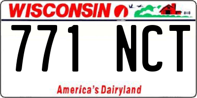 WI license plate 771NCT