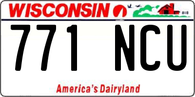 WI license plate 771NCU