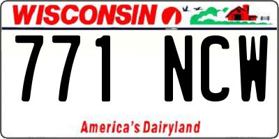 WI license plate 771NCW