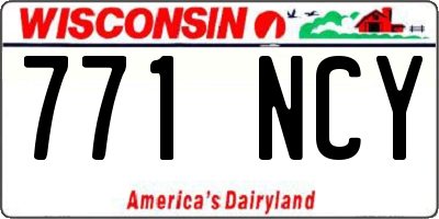 WI license plate 771NCY